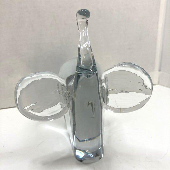 Vintage Glass Elephant Figurine Good Luck Trunk Up~Hand Blown Glass Paper Weight - Picture 3 of 8